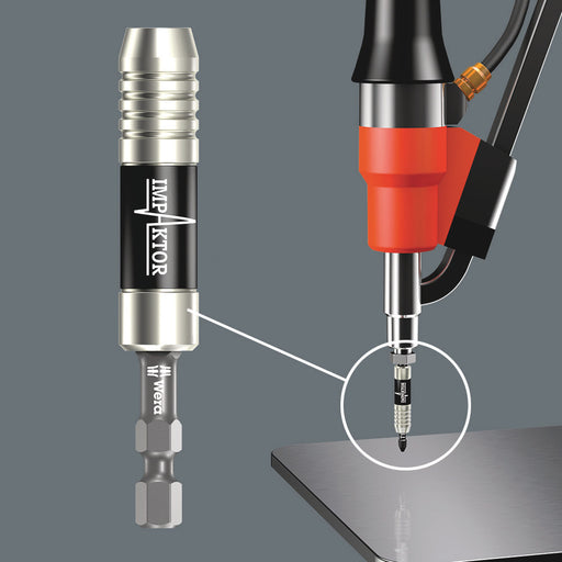 Wera 897/4 IMP Impaktor holder with retaining ring and magnet, 1/4" x 75 mm 05057675001, view 2