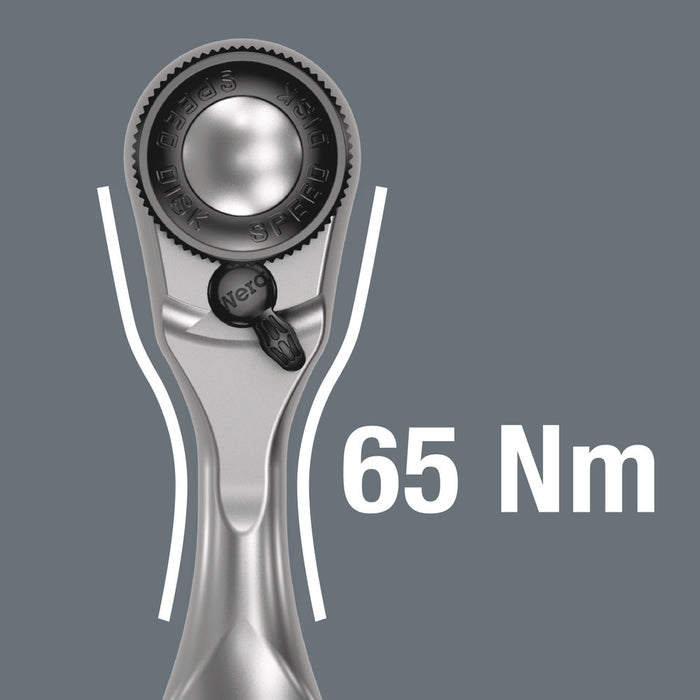 Wera 8008 A Zyklop Mini 3 Ratchet with 1/4" drive, 1/4" x 87 mm 05003793001, view 4