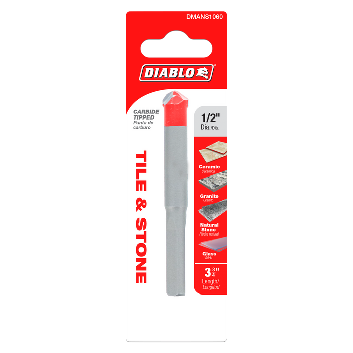 Diablo DMANS1060 1/2" Carbide-Tipped Drill Bit for Tile & Stone - Package image
