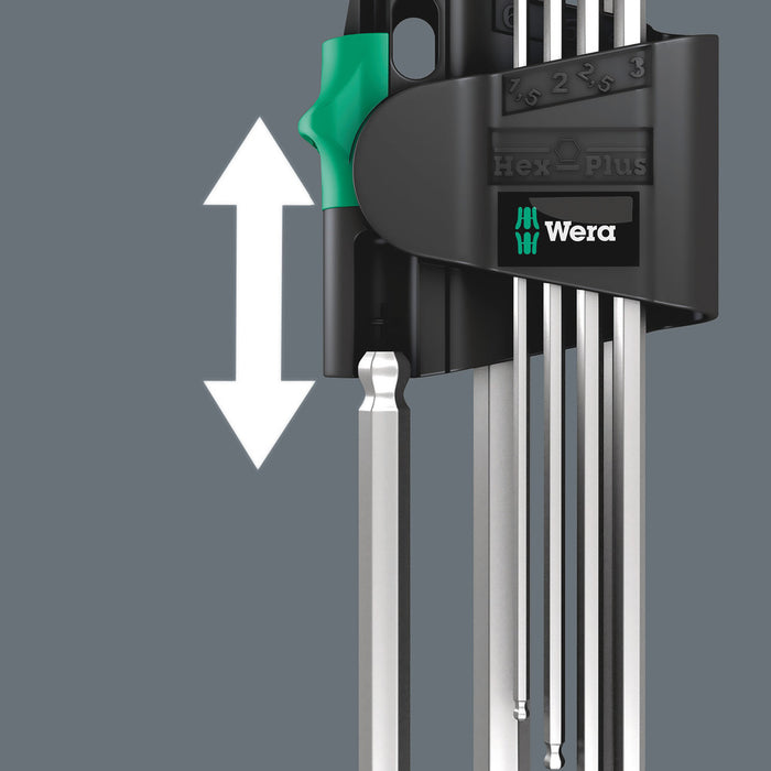 Wera 950/7 Hex-Plus Magnet 1 Magnetic L-key set, metric, chrome-plated, 7 pieces 05022101001, view 5
