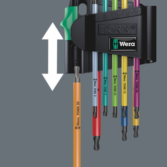 Wera 967/9 TX BO Multicolour 1 L-key set for tamper-proof TORX® screws, BlackLaser, 9 pieces - Pack of 10 05024335001, view 6