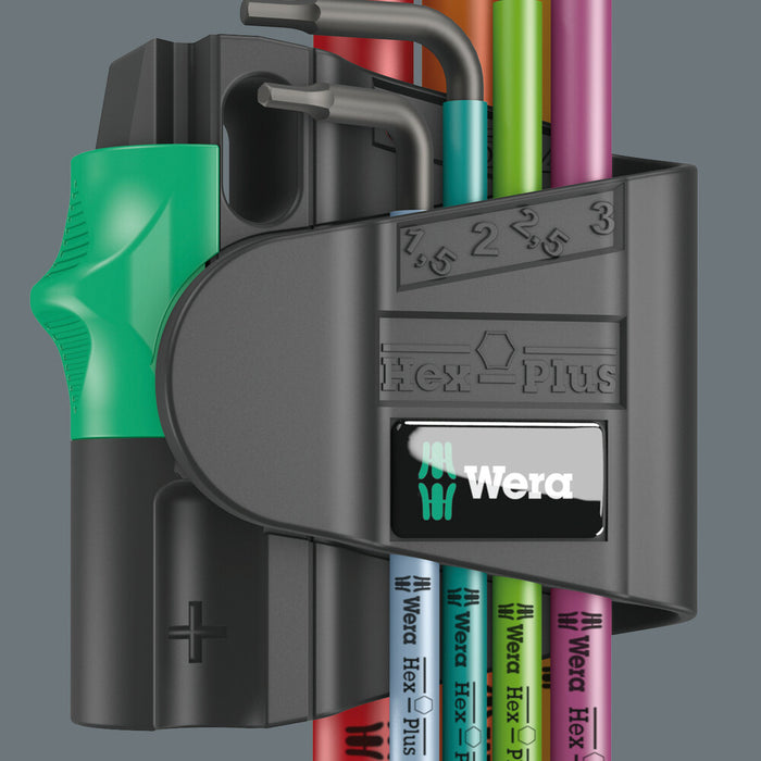 Wera 950/7 Hex-Plus Multicolour Magnet 1 L-key set, metric, BlackLaser, 7 pieces 05022534001, view 5