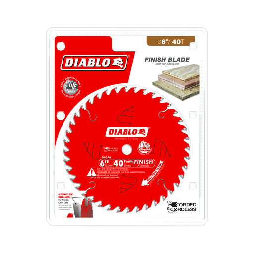 Diablo D0640X 6" x 40-Teeth Finish Saw Blade for Port-Cable Saw Boss - Package image