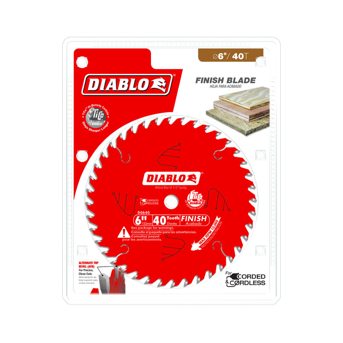 Diablo D0640X 6" x 40-Teeth Finish Saw Blade for Port-Cable Saw Boss - Package image