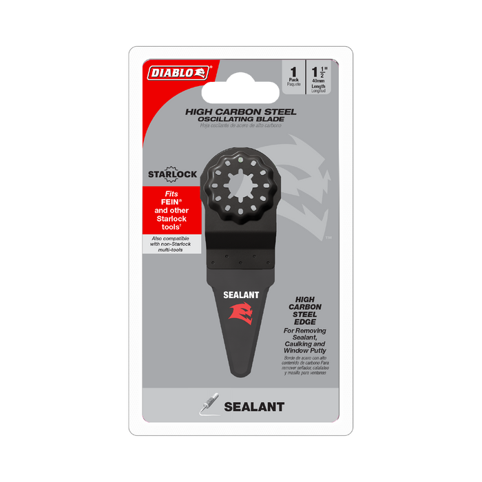 Diablo DOSSEAL 1-1/2" Starlock High Carbon Steel Oscillating Blade for Sealant Removal - Package image