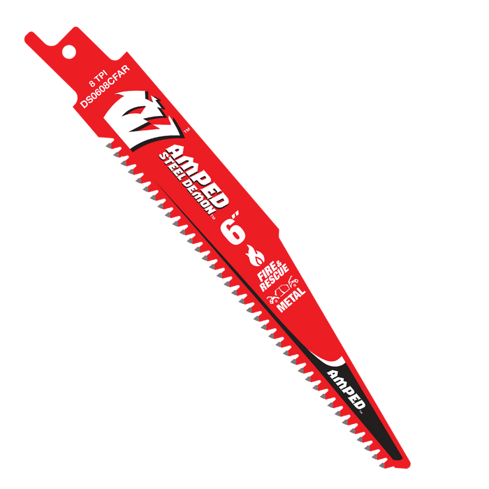 Diablo DS0608CFAR10 6" 8 TPI AMPED™ Steel Demon™ Carbide Teeth Reciprocating Saw Blade for Fire & Rescue (10-pk) - Main image