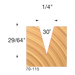 Freud 70-115 30° x 1/4" diameter Engraving V Groove Bit - Package image