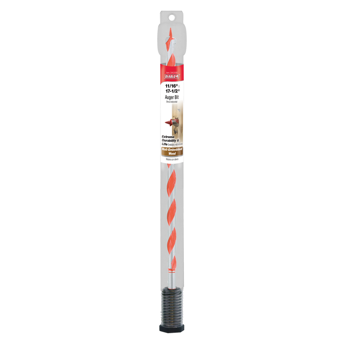 Diablo DAG3060 11/16" x 17-1/2" Auger Bit for Wood & Nail-Embedded Wood - Package image