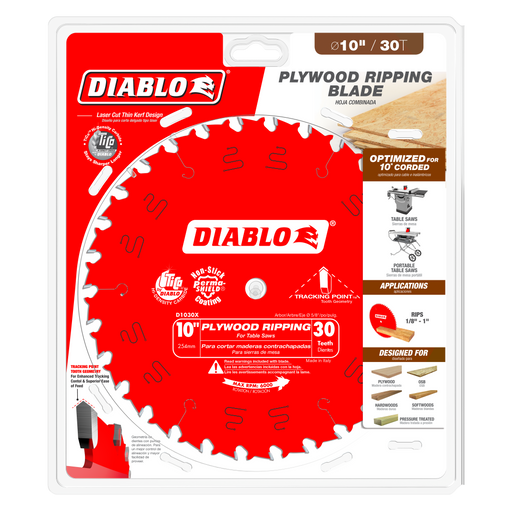 Diablo D1030X 10" x 30-Teeth Plywood Ripping Saw Blade - Package image
