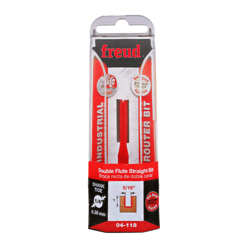 Freud 04-118 5/16" (Dia.) Double Flute Straight Bit - Package image