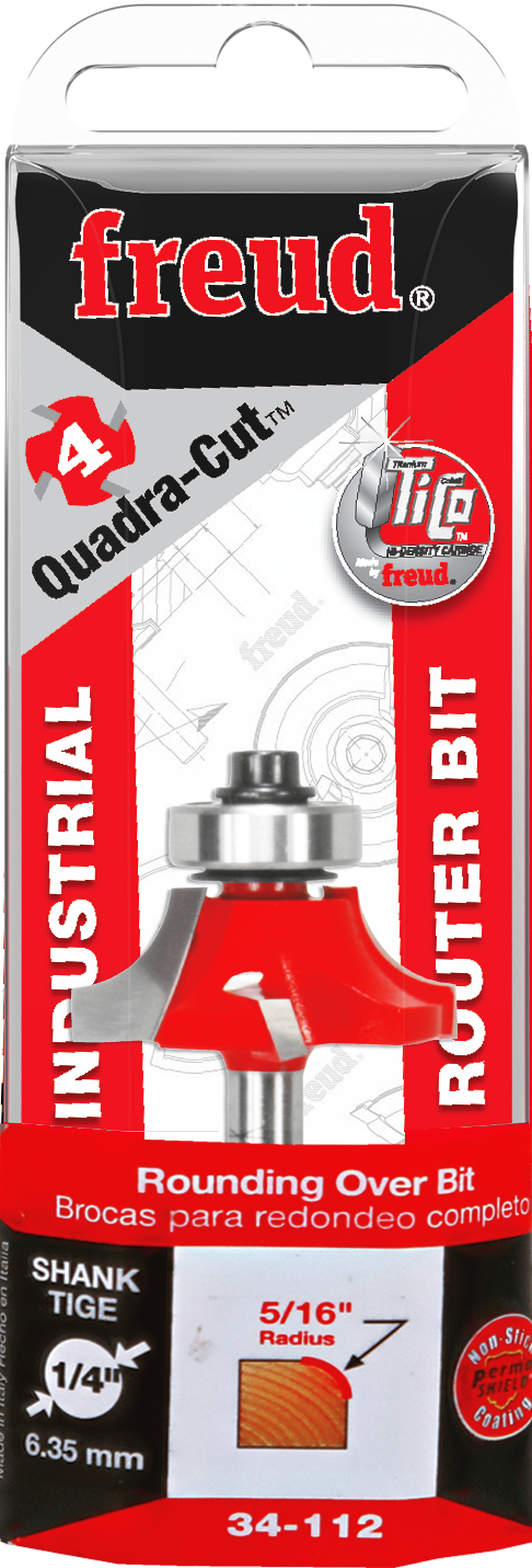 Freud 34-112 5/16" Quadra-Cut Radius Rounding Over Bit - Package image