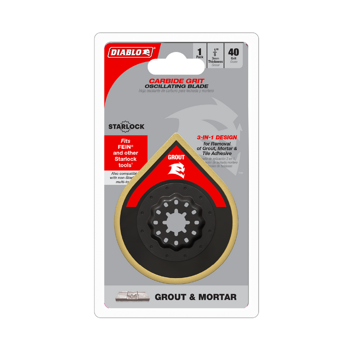 Diablo DOSCGX 2-3/4" Starlock Carbide Grit Oscillating Sanding Blade for Grout and Mortar - Package image