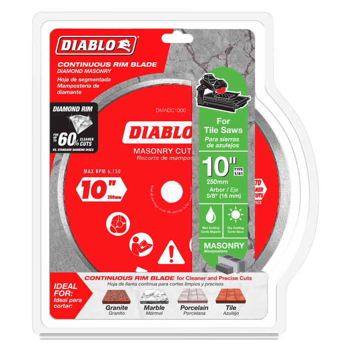 Diablo DMADC1000 10" Diamond Continuous Rim Masonry Cut-Off Disc - Package image