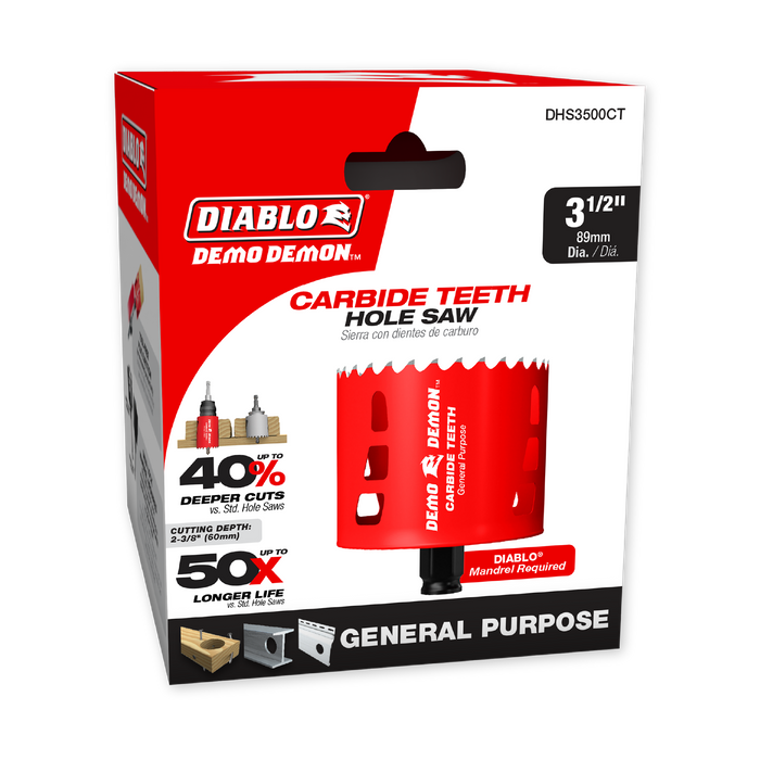 Diablo DHS3500CT 3-1/2" Carbide Teeth Hole Saw for Wood and Metal - Package image