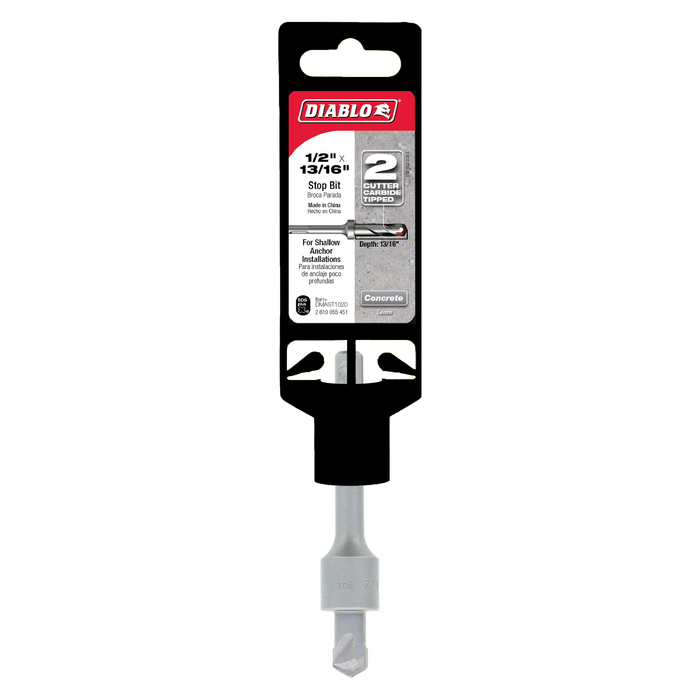 Diablo DMAST1020 1/2" x 13/16" SDS-Plus 2-Cutter Carbide-Tipped Hammer Stop Bit - Package image