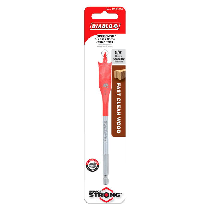 Diablo DSP2070 5/8" x 6" Spade Bit for Wood - Package image