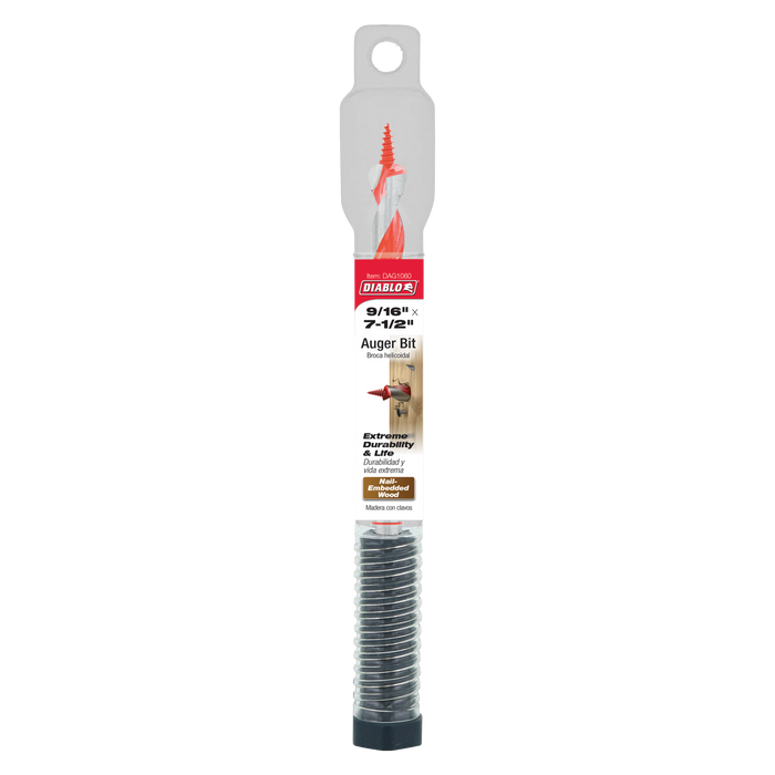 Diablo DAG1060 9/16" x 7-1/2" Auger Bit for Wood & Nail-Embedded Wood - Package image