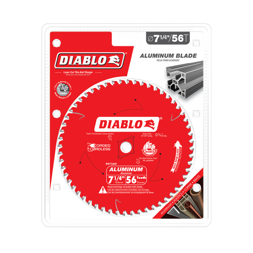 Diablo D0756N 7-1/4" x 56-Teeth Saw Blade for Aluminum - Package image