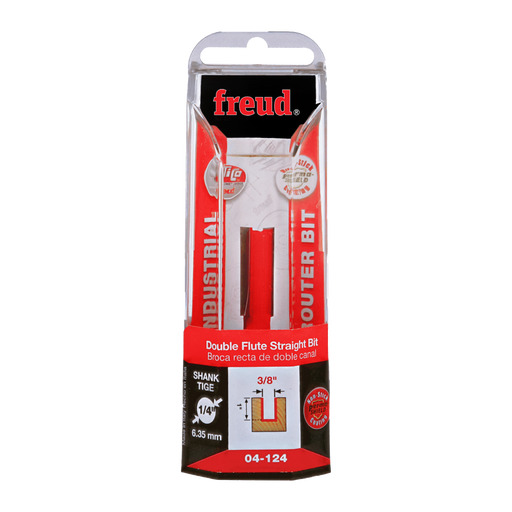 Freud 04-124 3/8" (Dia.) Double Flute Straight Bit - Package image