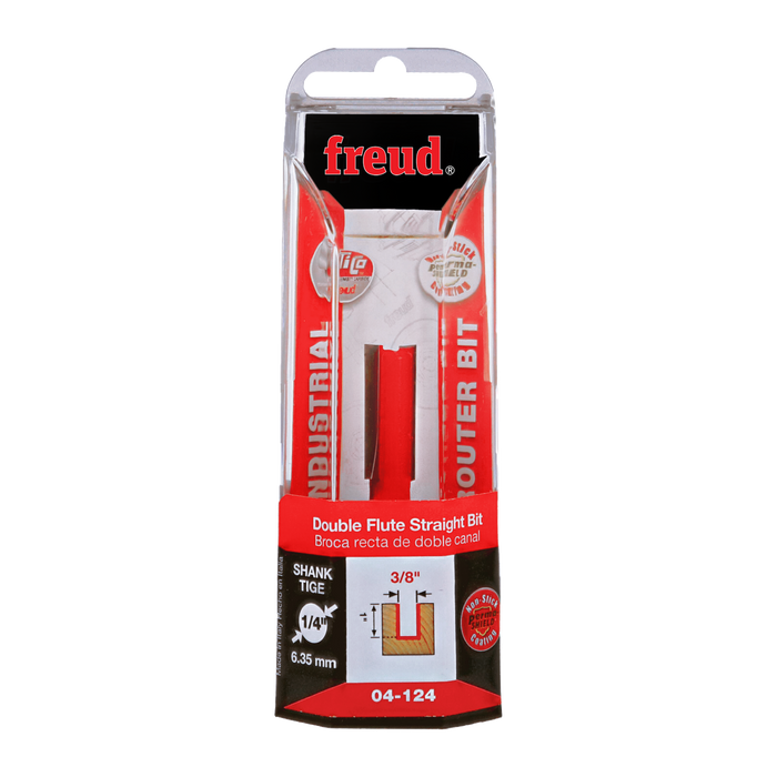 Freud 04-124 3/8" (Dia.) Double Flute Straight Bit - Package image