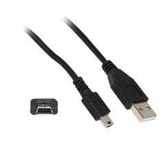 Mini USB 2.0 Cable, Black, Type A Male to 5 Pin Mini-B Male, 1.5 foot 10-pack
