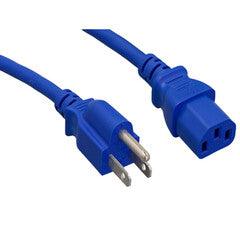 Computer / Monitor Power Cord, Blue, NEMA 5-15P to C13, 18AWG, 10 Amp, 2 foot