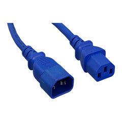 Computer / Monitor Power Extension Cord, Blue, C13 to C14, 10 Amp, 4 foot