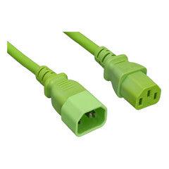 Computer / Monitor Power Extension Cord, Green, C13 to C14, 10 Amp, 2 foot