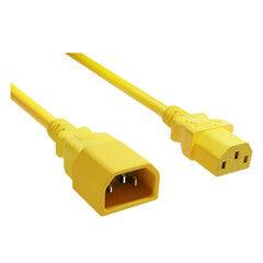 Computer / Monitor Power Extension Cord, Yellow, C13 to C14, 10 Amp, 8 foot