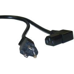 Right Angle Computer / Monitor Power Cord, Black, NEMA 5-15P to Right Angle C13,10 Amp, 18 AWG, 6 foot