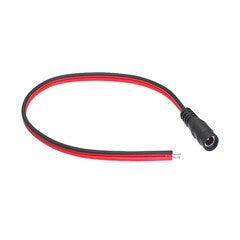 DC Power Socket to 19AWG Bare Wire, DC Female to Open Ends, 1 foot