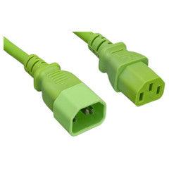 Computer / Monitor Power Extension Cord, Green, C13 to C14, 14AWG,15 Amp, 4 foot