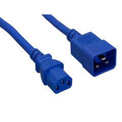 Server Power Extension Cord, Blue, C20 to C13, 14AWG/3C, 15 Amp, 6 foot