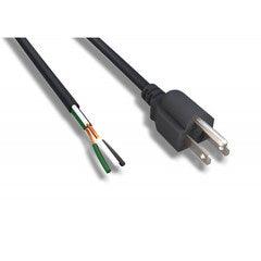 NEMA 5-15P to Standard ROJ Power Cord, Black, 14/3 (14AWG 3 Conductor) SJT, 15 Amp / 300 Volt, 6 foot