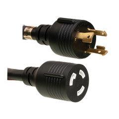 Heavy Duty Power Extension Cord, Black, SJT, NEMA L5-30P to NEMA L5-30R, 10 AWG, 3 Conductor, 30 Amp, 6 foot