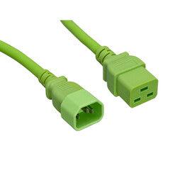 Power Cord, C14 to C19, 14 AWG,15 Amp, Green, 10 foot