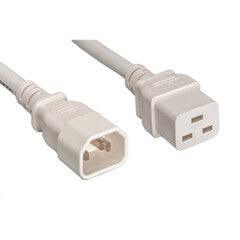 Power Cord, C14 to C19, 14 AWG,15 Amp, White, 8 foot