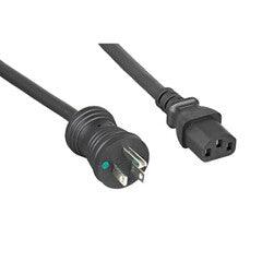 Hospital Grade, Green Dot, Power Cord, Nema 5-15 to C13, 14 AWG, SJT, 15 Amp / 125 Volt, Black, 10 Foot