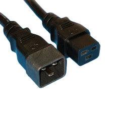 Heavy Duty Server Power Extension Cord, Black, C20 to C19, 12AWG/3C, 20 Amp, 15 foot