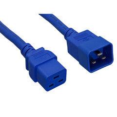 Heavy Duty Server Power Extension Cord, Blue, C20 to C19, 12AWG/3C, 20 Amp, 6 foot