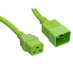 Heavy Duty Server Power Extension Cord, Green, C20 to C19, 12AWG/3C, 20 Amp, 8 foot