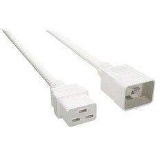 Heavy Duty Server Power Extension Cord, White, C20 to C19, 12AWG/3C, 20 Amp, 8 foot