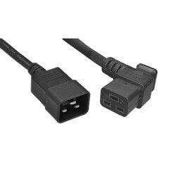 Heavy Duty Server Power Extension Cord, Black, C20 to C19(Right Angle), 12AWG/3C, 20 Amp, 6 foot