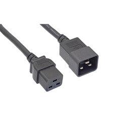 Heavy Duty Server Power Extension Cord, Black, C20(Left Angle) to C19, 12AWG/3C, 20 Amp, 6 foot
