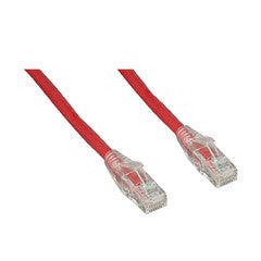 Cat6 Red Copper Ethernet Patch Cable, Clear Finger Boot, POE Compliant, 6 inch