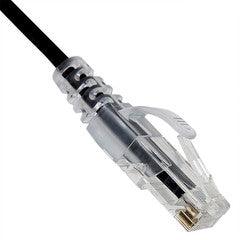 Slim Cat6a Black Copper Ethernet Cable, 10 Gigabit, Snagless/Molded Boot, 500 MHz, 6 foot