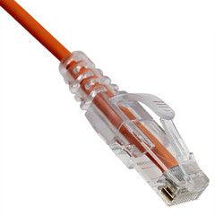 Slim Cat6a Orange Copper Ethernet Cable, 10 Gigabit, Snagless/Molded Boot, 500 MHz, 6 foot