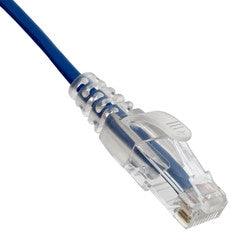 Slim Cat6a Blue Copper Ethernet Cable, 10 Gigabit, Snagless/Molded Boot, 500 MHz, 4 foot
