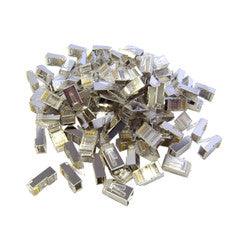 Phone/Data RJ22 Crimp Connectors for Flat Cable, 4P4C, 100 pieces
