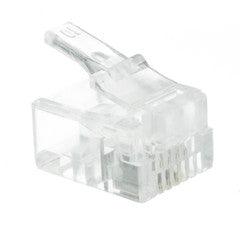Phone/Data RJ12 Crimp Connectors for Flat Wire, 6P6C, 50 pieces